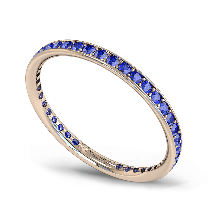 Blue Sapphire and Fairtrade Rose Gold Eternity Ring