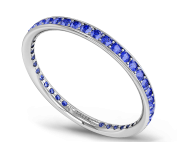 Blue Sapphire and Fairtrade White Gold Eternity Ring