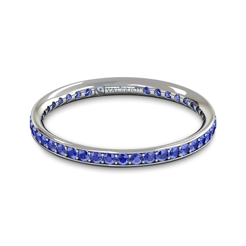 Blue Sapphire and Fairtrade White Gold Eternity Ring