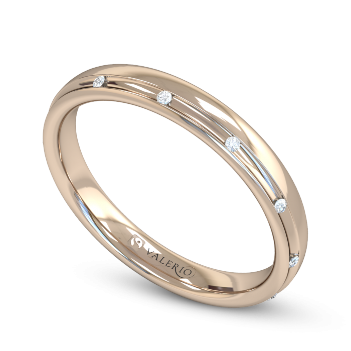 Channel Set Diamond Fairtrade Rose Gold Wedding Ring
