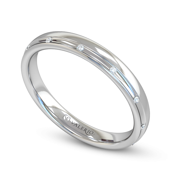 Channel Set Diamond Fairtrade White Gold Wedding Ring