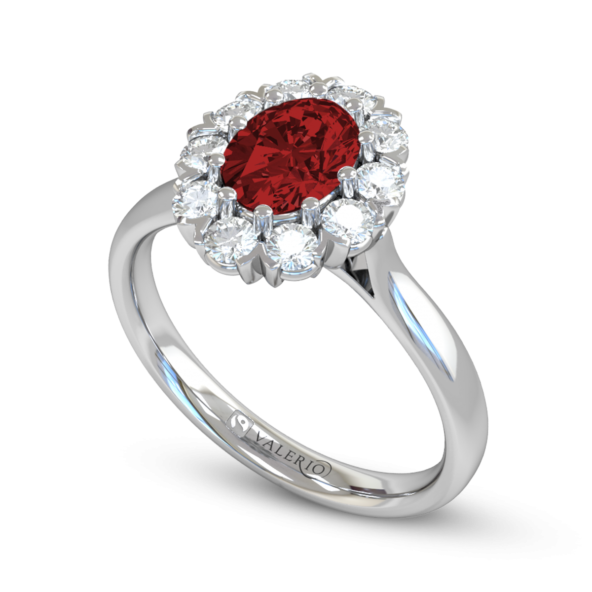 Greenland Ruby and Diamond Engagement Ring - Valerio Jewellery