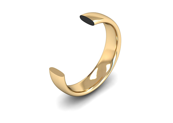 Slight Court ( Comfort Fit ) FairTrade 18k Yellow Gold Wedding Ring Cross Cut Medium