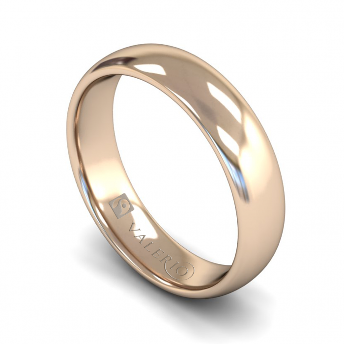 Traditional Court ( Comfort Fit ) FairTrade 18k Rose Gold Wedding Ring With Flat Edge
