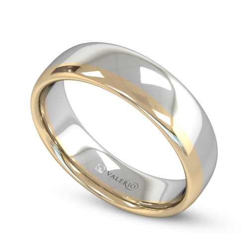 White and Yellow Fairtrade Gold Wedding Ring