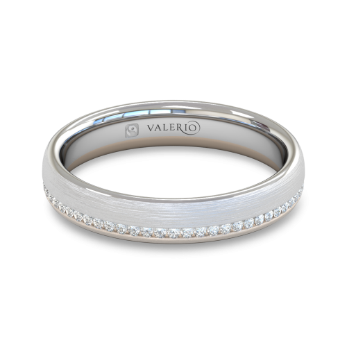 Diamond White and Rose Fairtrade Gold Wedding Ring top